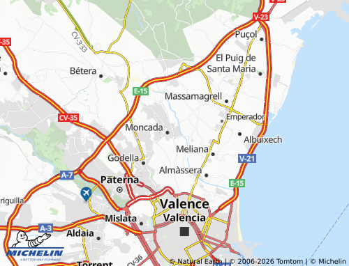 Mapa MICHELIN Alfara del Patriarca - ViaMichelin