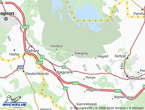 MICHELIN Hidegség map - ViaMichelin
