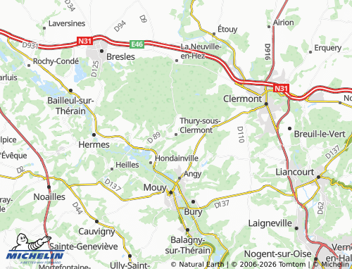 Mappa MICHELIN Thury-sous-Clermont - ViaMichelin
