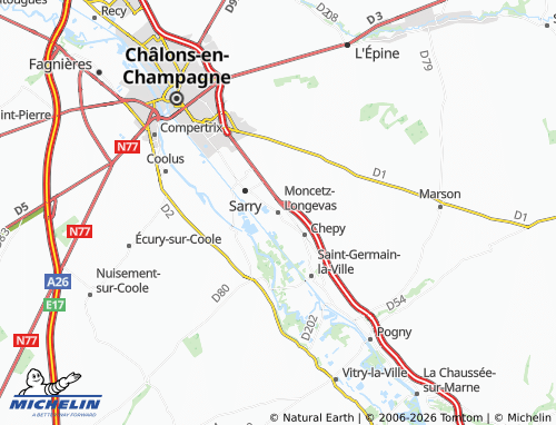 Mapa MICHELIN Moncetz-Longevas - ViaMichelin