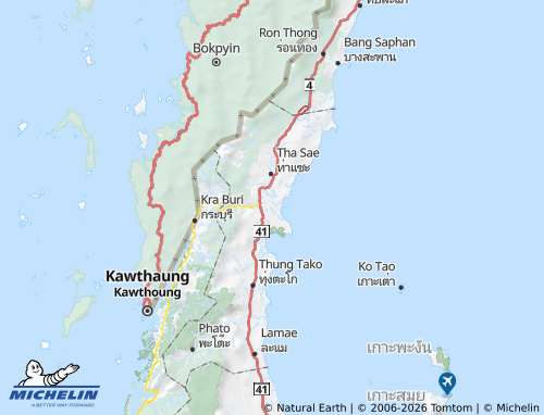 Mapa MICHELIN Changwat Chumphon - ViaMichelin