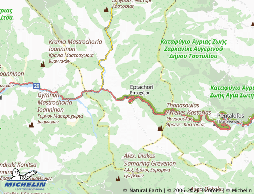 Carte MICHELIN Eptachori - ViaMichelin