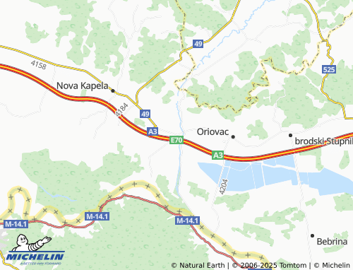 MICHELIN Lužani map - ViaMichelin