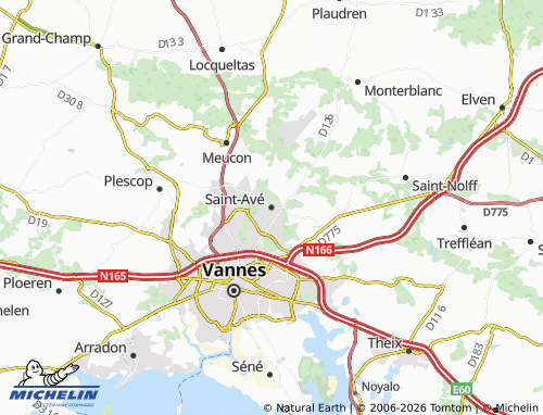 Mappa MICHELIN Saint-Avé - ViaMichelin