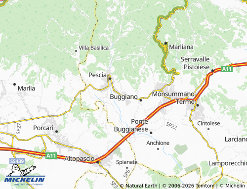 MICHELIN Uzzano map - ViaMichelin