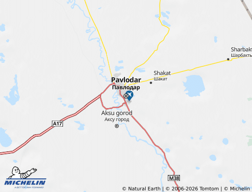 MICHELIN Pavlodar Region map - ViaMichelin