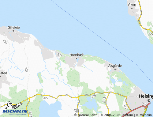 MICHELIN-Landkarte Hornbæk - ViaMichelin