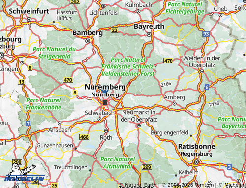 Mapa MICHELIN Nürnberger Land - ViaMichelin