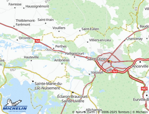 MICHELIN-Landkarte Hallignicourt - ViaMichelin