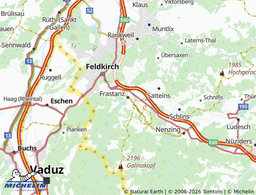 MICHELIN Frastanz map - ViaMichelin