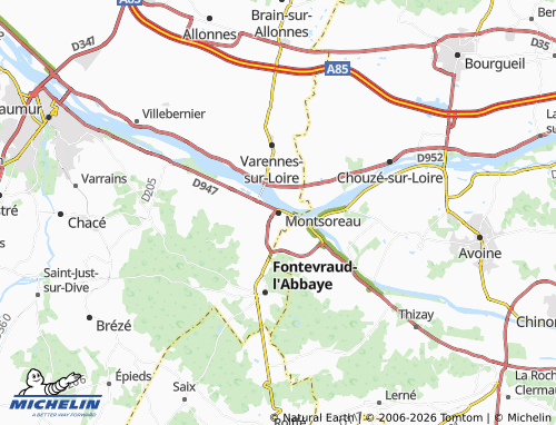 Carte MICHELIN Montsoreau - ViaMichelin