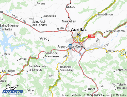 MICHELIN Poudrière map - ViaMichelin