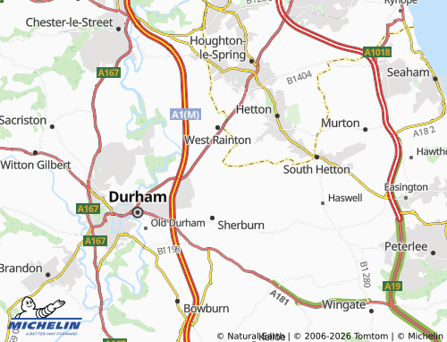 Carte MICHELIN Low Pittington - ViaMichelin