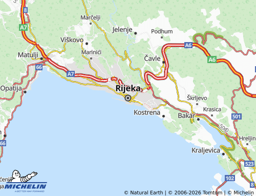 Mapa MICHELIN Rijeka - ViaMichelin