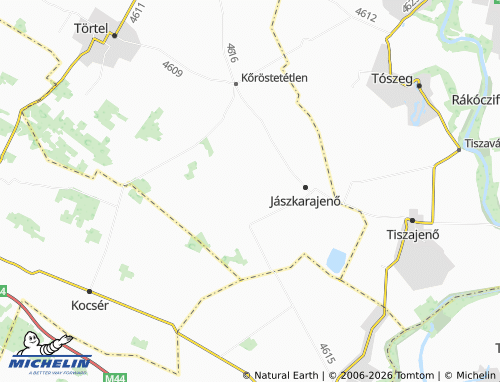 MICHELIN Alsókara map - ViaMichelin