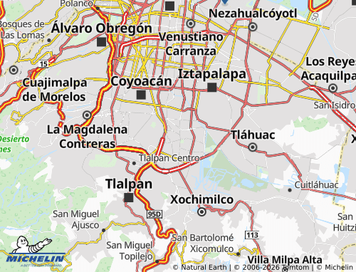 Mapa MICHELIN Jardines de Coyoacán - ViaMichelin