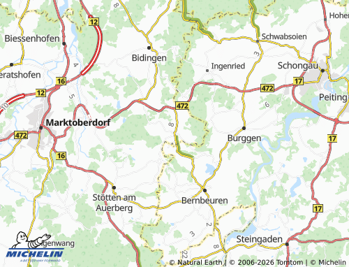Mappa MICHELIN Rettenbach am Auerberg - ViaMichelin