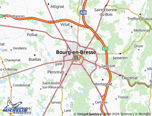 Carte MICHELIN Bourg-en-Bresse - ViaMichelin