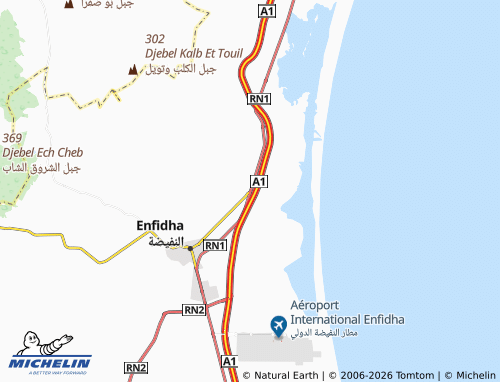 Carte MICHELIN El Chgarnia - ViaMichelin