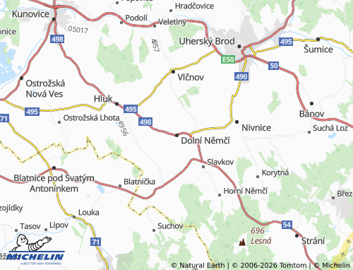 MICHELIN Dolní Němčí map - ViaMichelin