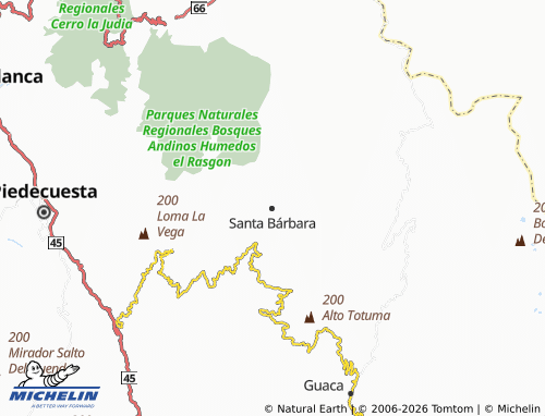 MICHELIN Santa Bárbara map - ViaMichelin