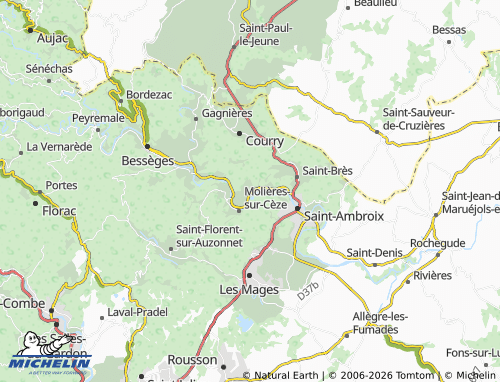 Mappa MICHELIN Meyrannes - ViaMichelin