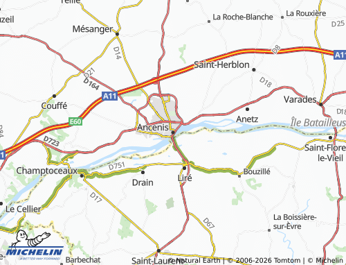 Mapa MICHELIN Ancenis-Saint-Géréon - ViaMichelin