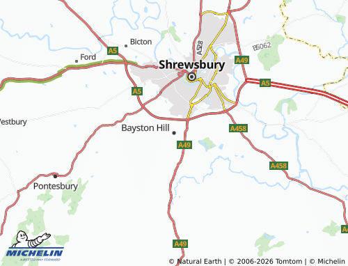 MICHELIN Bayston Hill map - ViaMichelin