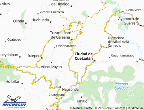 MICHELIN-Landkarte Jonotla - ViaMichelin