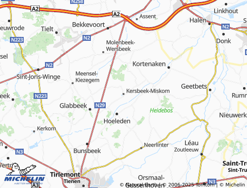 MICHELIN-Landkarte Kersbeek-Miskom - ViaMichelin