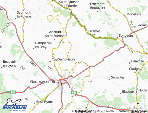 MICHELIN Saint-Quentin-des-Prés map - ViaMichelin