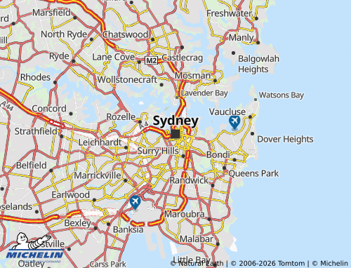 Mapa MICHELIN Sydney - ViaMichelin