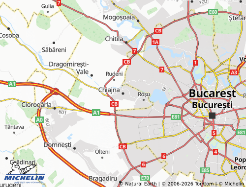 Mappa MICHELIN Chiajna - ViaMichelin