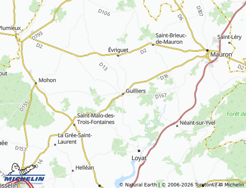 Mappa MICHELIN Guilliers - ViaMichelin