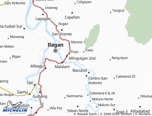 MICHELIN Allinguigan 1st map - ViaMichelin