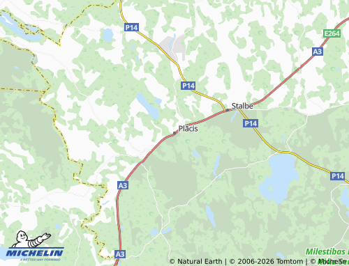 Mappa MICHELIN Plācis - ViaMichelin
