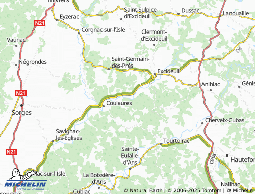 Carte MICHELIN Saint-Pantaly-d'Excideuil - ViaMichelin