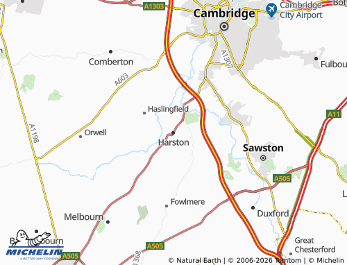 Carte MICHELIN Harston - ViaMichelin