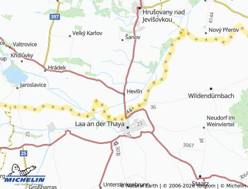Mappa MICHELIN Hevlín - ViaMichelin