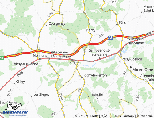MICHELIN Vulaines map - ViaMichelin