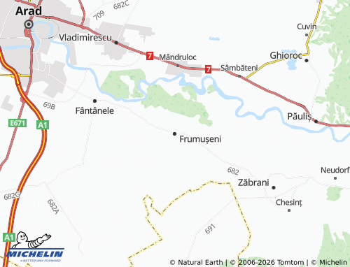 Kaart MICHELIN Frumușeni - ViaMichelin