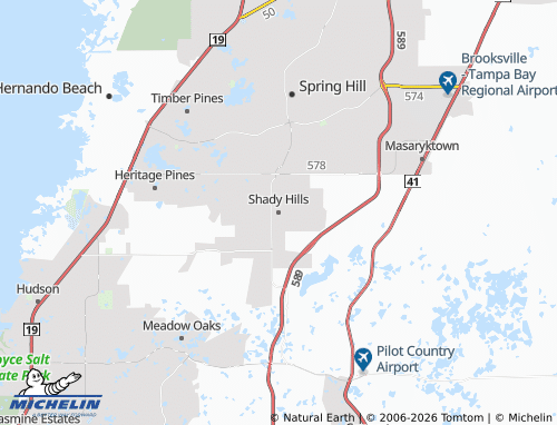 Mappa MICHELIN Shady Hills - ViaMichelin