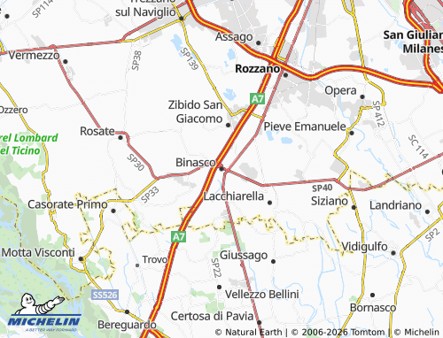 MICHELIN Binasco map - ViaMichelin