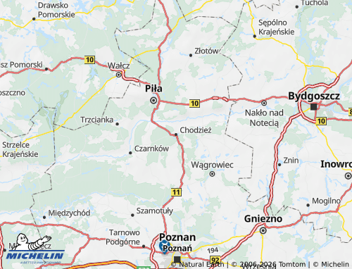 MICHELIN Chodzieski map - ViaMichelin