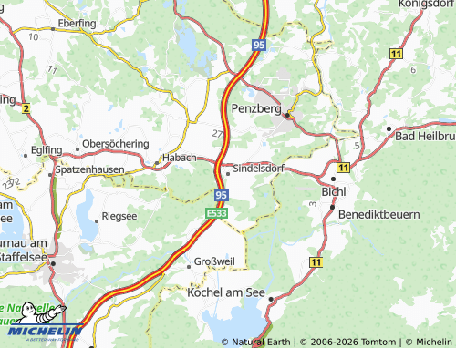 Mappa MICHELIN Sindelsdorf - ViaMichelin