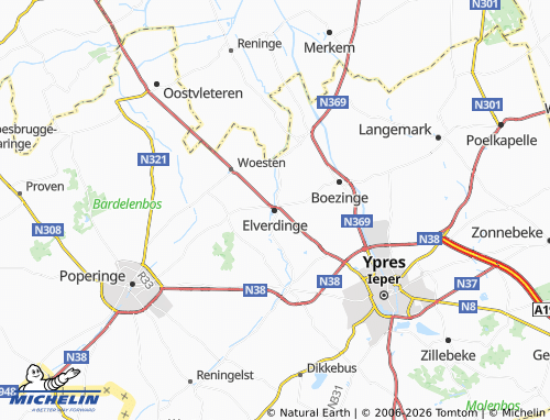 MICHELIN Elverdinge map - ViaMichelin