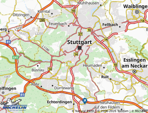 Mapa MICHELIN Stuttgart-Süd - ViaMichelin