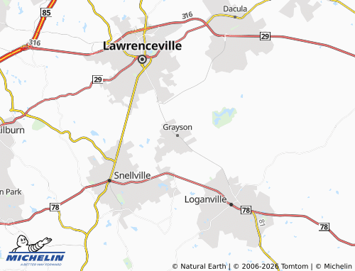 Mapa MICHELIN Grayson - ViaMichelin