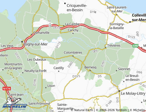 MICHELIN Colombières map - ViaMichelin