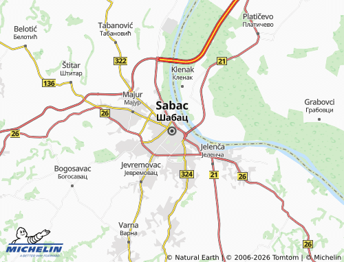 Mapa MICHELIN Sabac - ViaMichelin
